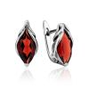 Chic Silver Garnet Earrings, image 