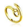 Trendy Gold Plated Belt Shaped Coil Ring The ICONIC, Ring Size: Adjustable, image 