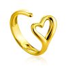 Heart Shaped Gold Plated Silver Adjustable Ring The Liquid, Ring Size: Adjustable, image 