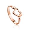 Heart Shaped Rose Plated Silver Ring The Liquid, Ring Size: 11.5 / 21, image 