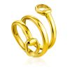 Designer Gold-Plated Silver Belt Shaped Ring The ICONIC, Ring Size: Adjustable, image 