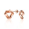 Rose Plated Sterling Silver ​Hammered Abstract Stud Earrings The Liquid, image 