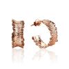 Amazing Rose Plated Hoop Earrings The Liquid, image 