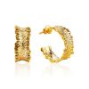 Wonderful Gold Plated Hoop Earrings The Liquid, image 