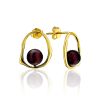 Minimalistic Gold Plated  Silver Earrings With Natural Cherry Amber The Palazzo, image 