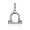 White Gold Diamond Libra Sign Pendant, image 