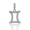 White Gold Gemini Sign Pendant, image 