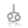 White Gold Diamond Cancer Sign Pendant, image 