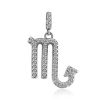 White Gold Diamond Scorpio Sign Pendant, image 