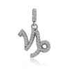 White Gold Diamond Capricorn Sign Pendant, image 