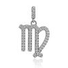 White Gold Diamond Virgo Sign Pendant, image 