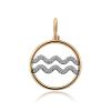 Gold Diamond Aquarius Sign Pendant, image 
