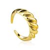 Sleek Gilded Silver Adjustable Ring The Liquid, Ring Size: Adjustable, image 