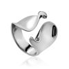 Glossy Silver Adjustable Ring The Liquid, Ring Size: Adjustable, image 