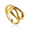 Glossy Gilded Silver Ring The Liquid, Ring Size: 5 / 15.5, image 