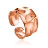 Luxurious Statement Rose Plated Sterling Silver Ring The Liquid, Ring Size: Adjustable, image 