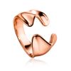 Designed Rose-Plated Silver Ring The Liquid, Ring Size: Adjustable, image 