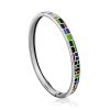 Playful Design Silver Enamel Bangle Bracelet, image 