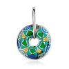 Bright Round Silver Enamel Pendant, image 
