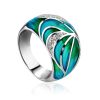Art Deco Style Silver Enamel Ring, Ring Size: 7 / 17.5, image 