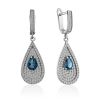 Drop Shaped Silver Dangles With Crystals And Topaz London, image 