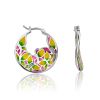 Bright Mix Color Enamel Hoop Earrings, image 