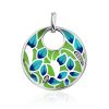 Flat Round Enamel Pendant With Crystals, image 