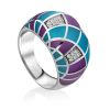 Voluminous Silver Enamel Ring, Ring Size: 7 / 17.5, image 