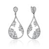 Fabulous Drop Shaped Silver Crystal Dangles, image 