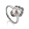 Chic And Classy Silver Pearl Ring, Ring Size: 8.5 / 18.5, image 