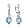Fabulous Silver Topaz Dangle Earrings, image 