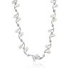 Refined Silver Necklace With Pearl And Crystals, image 