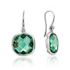 Bold Silver Prasiolite Drop Earrings, image 