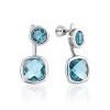 Transformable Silver Topaz Stud Earrings, image 