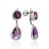 Transformable Silver Amethyst Earrings, image 