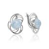 Chic Silver Earrings With Blue Agate Centerstones, image 