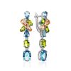 Lustrous Silver Dangles With Topaz And Morganite, image 