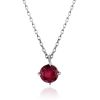 Simplistic Design Silver Ruby Necklace, image 