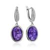 Refined Silver Charoite Dangle Earrings, image 