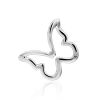 Glossy Silver Butterfly Pendant With Diamond, image 