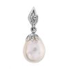 Refined Silver Pendant With Baroque Pearl And Crystals, image 
