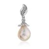 Classy Silver Pendant With Baroque Pearl And Crystals, image 