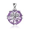 Silver Pendant With Dazzling Violet Crystal, image 