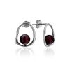 Designer Silver Stud Earrings With Natural Amber The Palazzo, image 