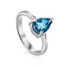 Silver Ring With Pear Shaped Topaz Swiss Blue, Ring Size: 8 / 18, image 