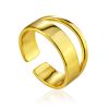 Trendy Gilded Silver Double Shank Ring The Liquid, Ring Size: Adjustable, image 