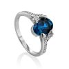 Amazing Silver Ring With Topaz London Blue, Ring Size: 6 / 16.5, image 