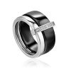 Trendy Silver Ceramic Band Ring, Ring Size: 5.5 / 16, image 