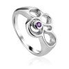 Intricate Design Silver Amethyst Ring, Ring Size: 7 / 17.5, image 