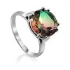 Fabulous Silver Ring With Chameleon Colored Quartz Centerstone, Ring Size: 7 / 17.5, image 